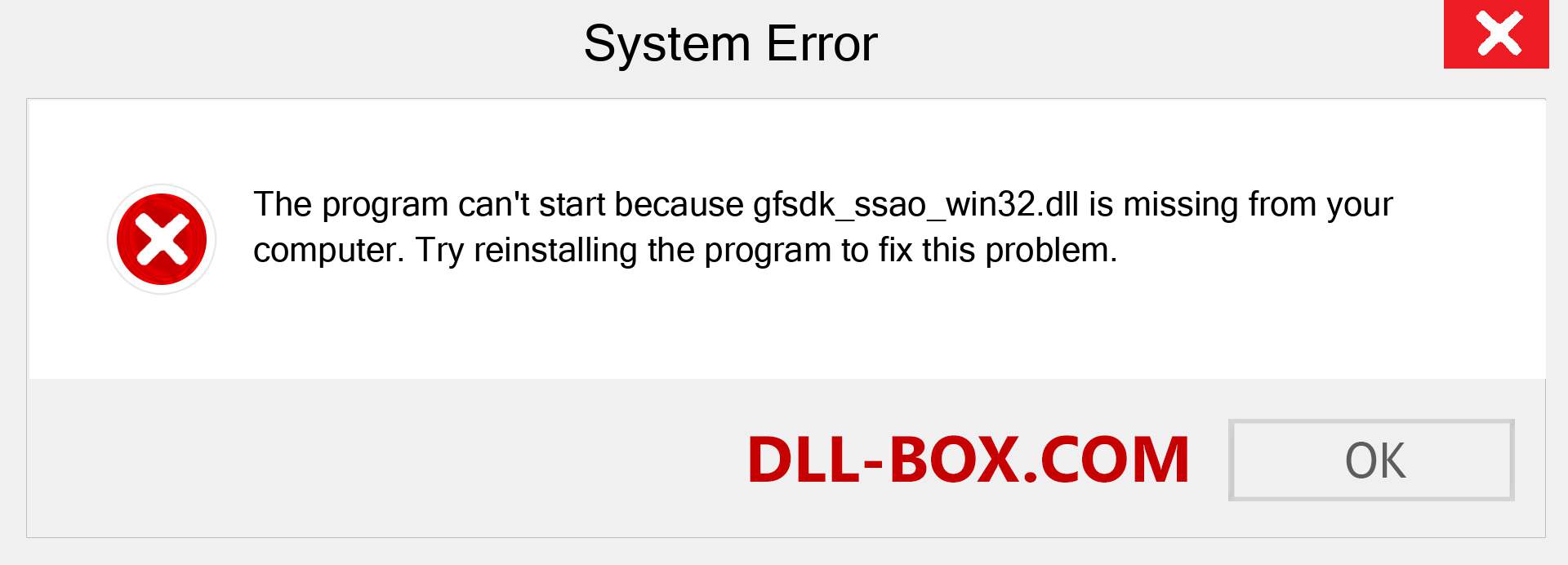  gfsdk_ssao_win32.dll file is missing?. Download for Windows 7, 8, 10 - Fix  gfsdk_ssao_win32 dll Missing Error on Windows, photos, images